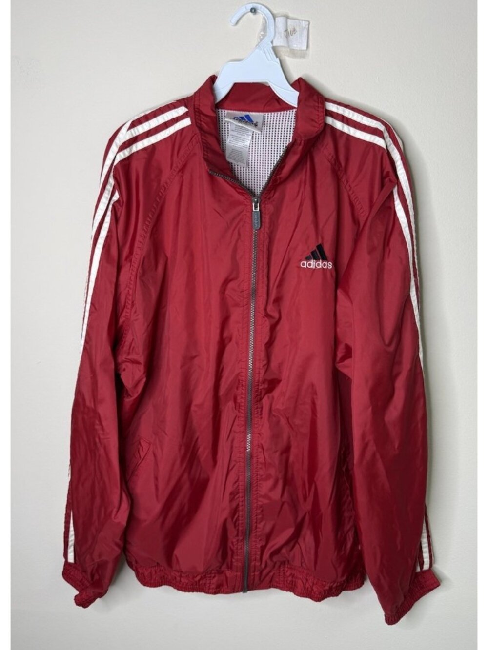 Vintage Y2K Adidas Windbreaker Track Jacket Three Stripe Spell Out